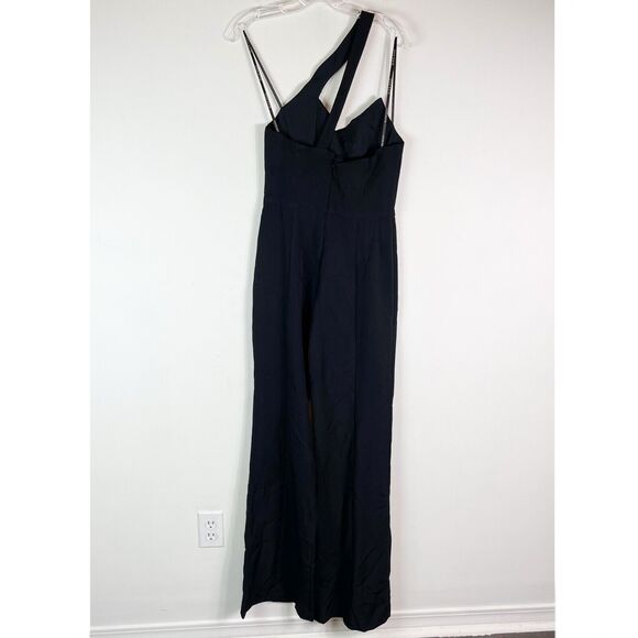 Black Halo NWOT Brew One-Shoulder Jumpsuit Black Size 4 - Picture 4 of 7